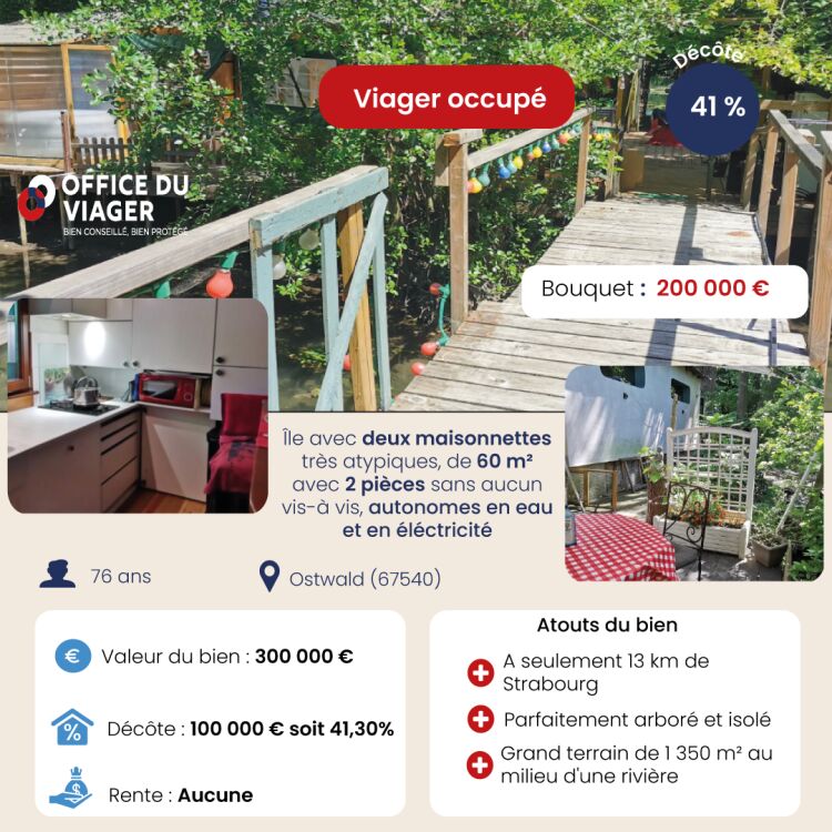 Île avec deux maisonnettes - 2 pièces - 60 m²